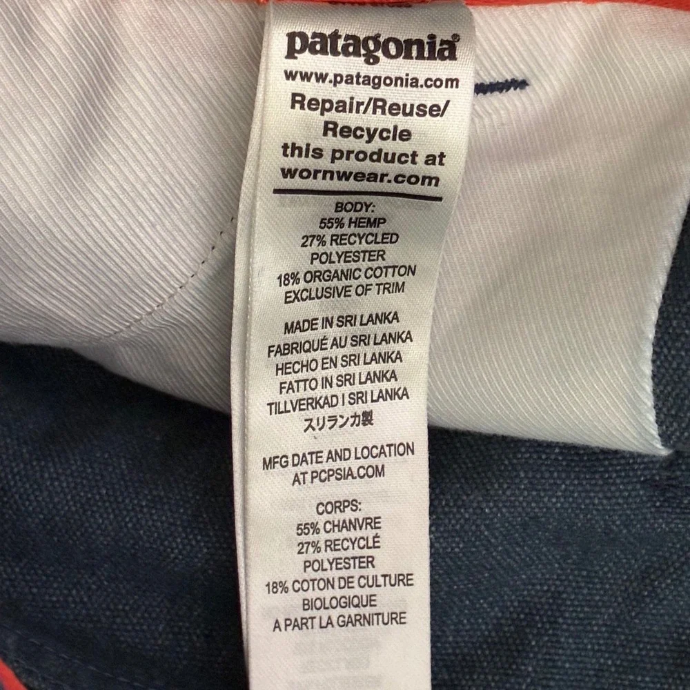 Patagonia Womens Size 14 Hemp Blend Shorts Blue Utility Hiking Canvas